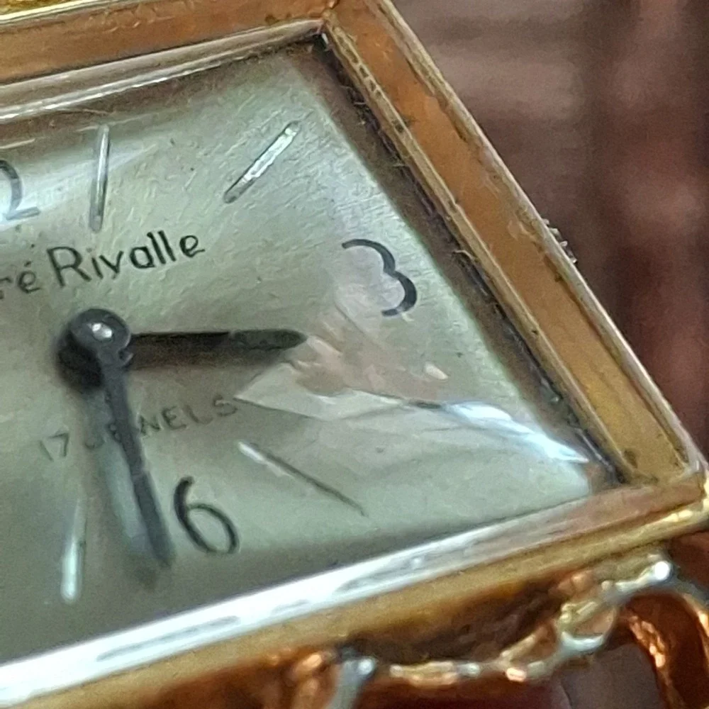 Andre Rivalle Womens Goldtone 17 Jewel Manual Wind-Up Swiss Watch. Tested, Works